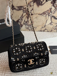 Pearl Strass Mini Flap Bag