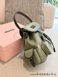 Canvas Leather Small Backpack