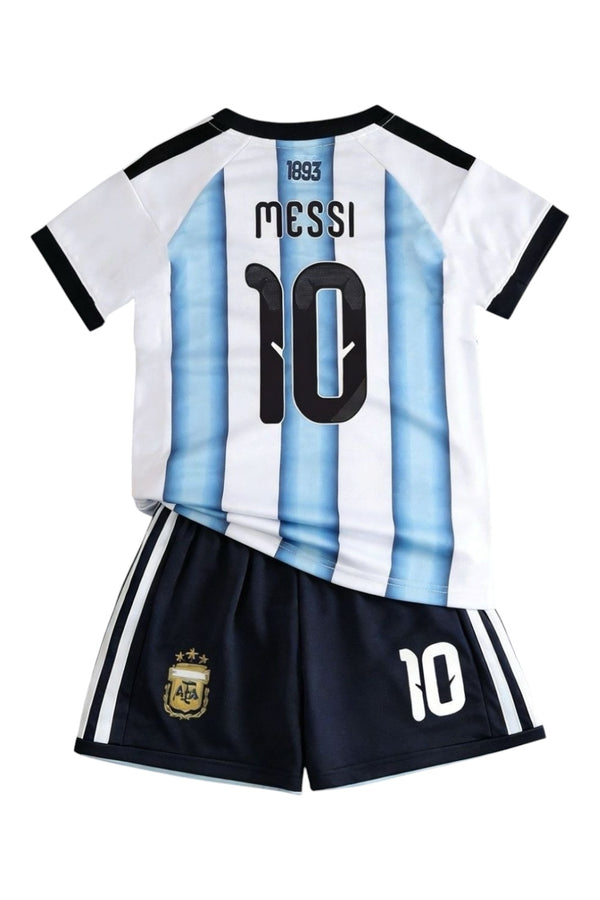 Messi #10 Argentina Kids Soccer Jersey Set