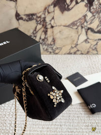Mini Rectangle Flap Bag Velvet