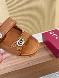 Crystal Leather Sliders
