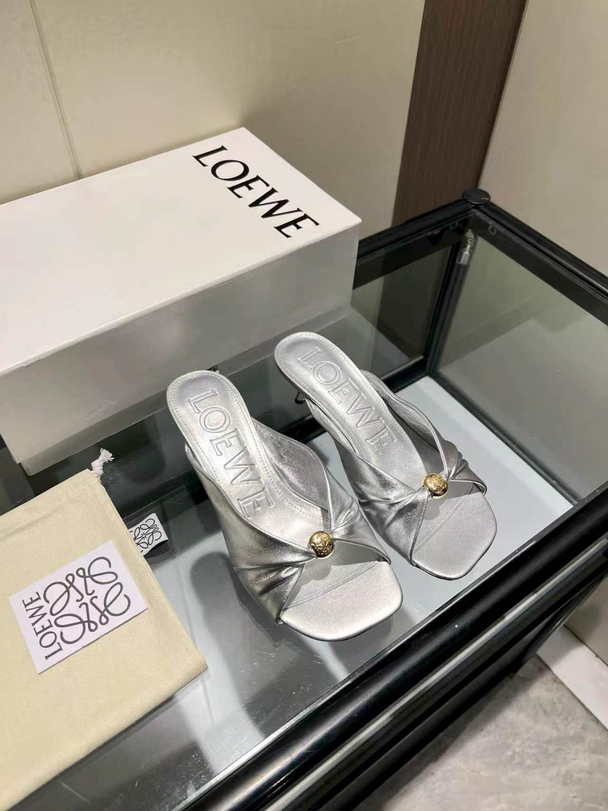 Metallic Lambskin Mules