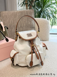 Canvas Leather Small Backpack