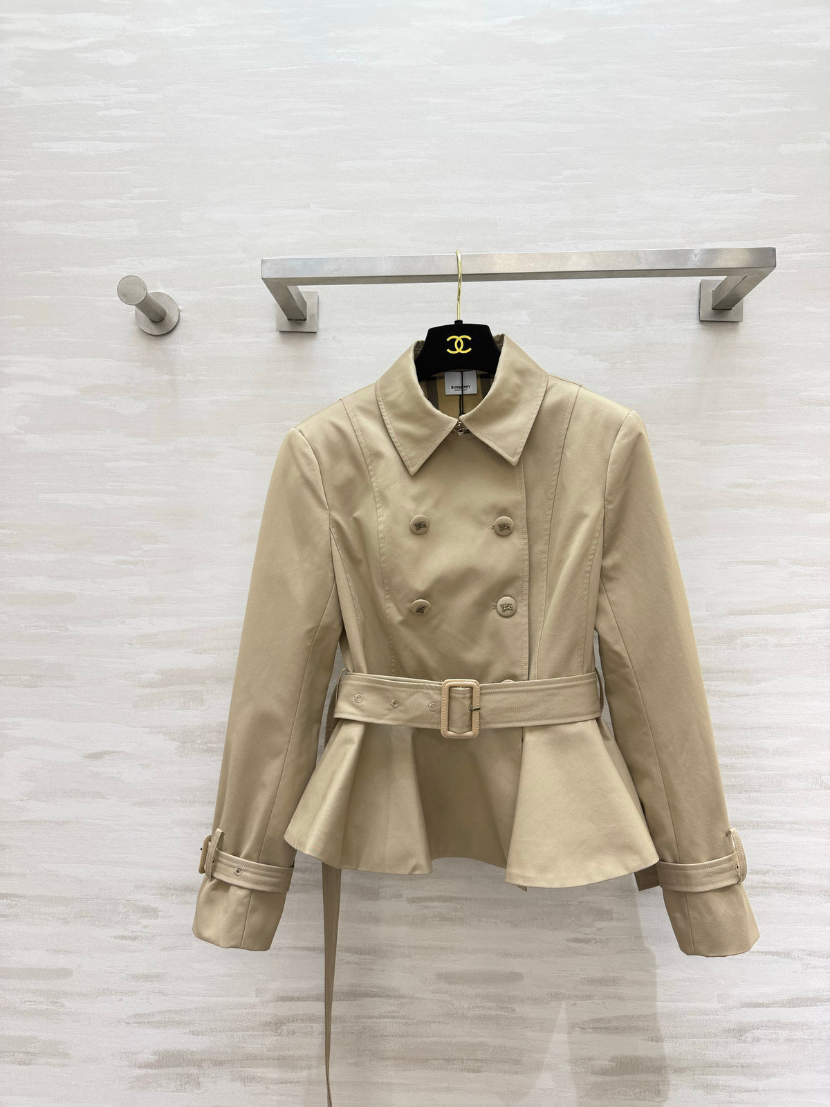 Short Peplum Trench Coat