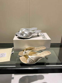 Metallic Lambskin Mules