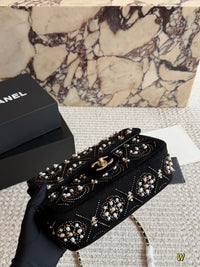 Pearl Strass Mini Flap Bag