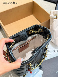 Jade Quilted Drawstring Bucket Bag