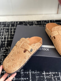 Monogram Suede Clogs