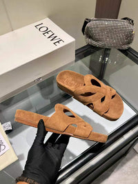 Paula's Ibiza Leather Monogram Ease Slides
