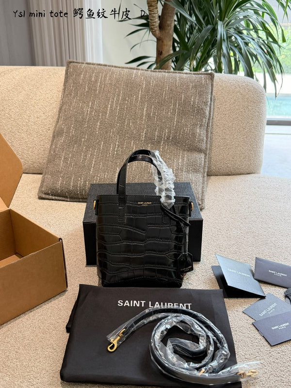 Mini Toy Croc-Embossed Tote Bag