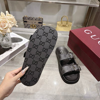 Slide Sandals with Buckles