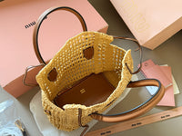 Raffia Top-Handle Bag