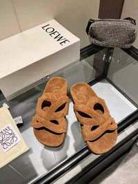 Paula's Ibiza Leather Monogram Ease Slides