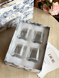 Maison Tumbler Cannage Transparent Crystal Glasses Set of 4