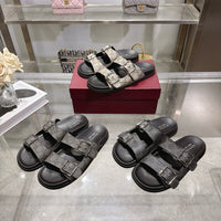 Slide Sandals with Buckles