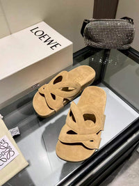 Paula's Ibiza Leather Monogram Ease Slides