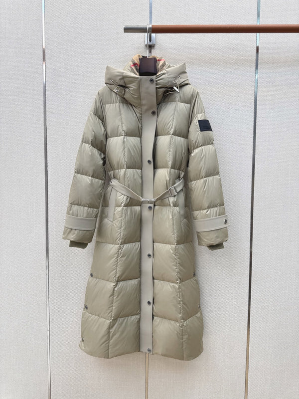 Long Hooded Down Coat