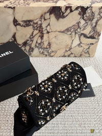Pearl Strass Mini Flap Bag