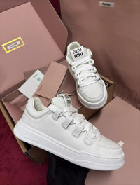 Leather White Low Top Sneakers