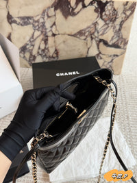 Shiny Lambskin Shopping Bag