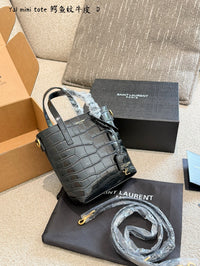 Mini Toy Croc-Embossed Tote Bag