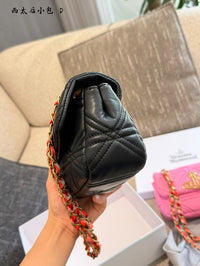 Quilted Leather Chain Purse