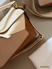 Puzzle Edge Top-Handle Bag