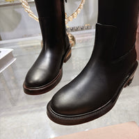 Leather Knee High Riding Boots