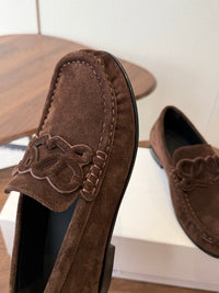 Double L Suede Loafers
