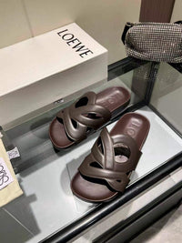 Paula's Ibiza Leather Monogram Ease Slides