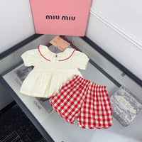Gingham Shorts Set