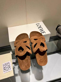 Paula's Ibiza Leather Monogram Ease Slides