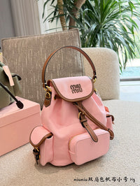 Canvas Leather Small Backpack