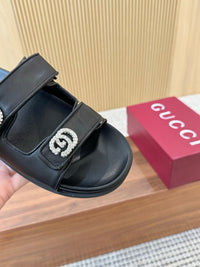Crystal Leather Sliders