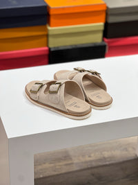 Suede Double Strap Sandals