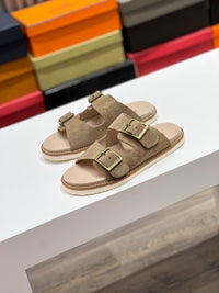 Suede Double Strap Sandals