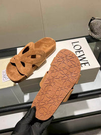 Paula's Ibiza Leather Monogram Ease Slides