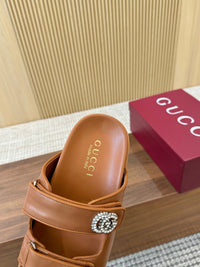 Crystal Leather Sliders