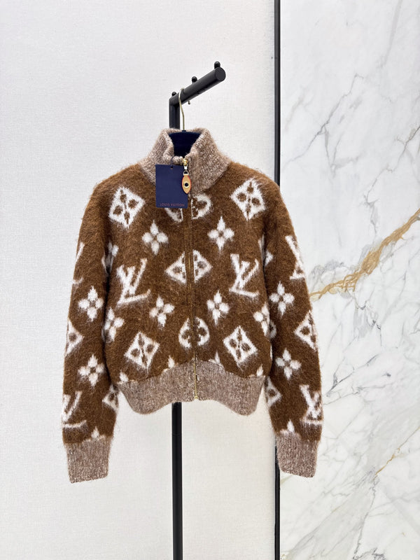 26S Brushed Monogram Zip-Up Jacket