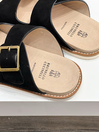 Suede Double Strap Sandals