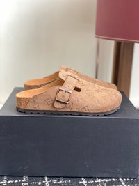 Monogram Suede Clogs