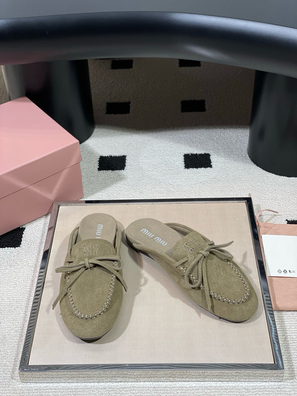 Suede Deck Mules