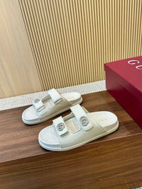 Crystal Leather Sliders