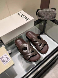 Paula's Ibiza Leather Monogram Ease Slides