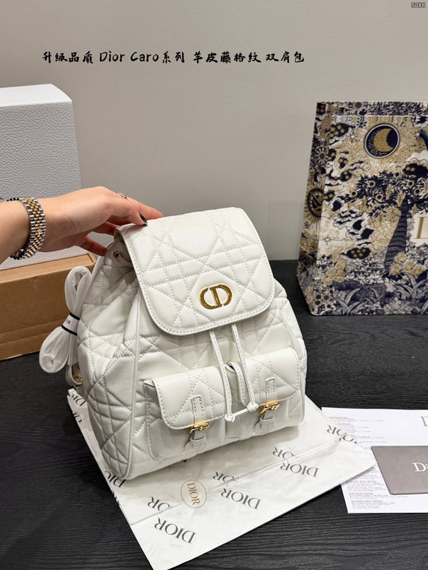 Caro Cannage Leather Backpack