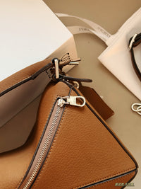 Puzzle Edge Top-Handle Bag