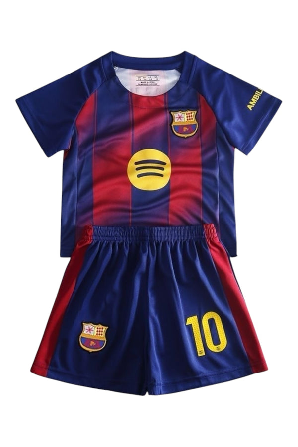 Messi #10 Barcelona Kids Soccer Jersey Set