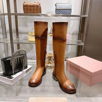 Leather Knee High Riding Boots
