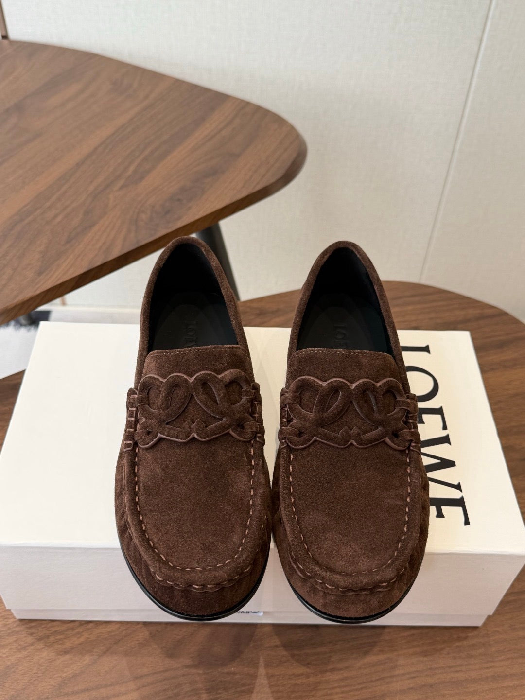 Double L Suede Loafers