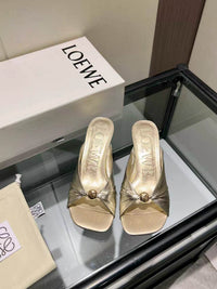 Metallic Lambskin Mules